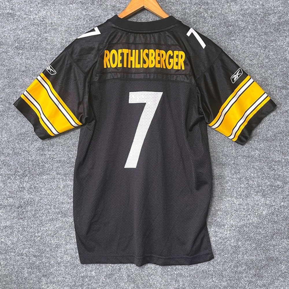 Reebok Pittsburgh Steelers Ben Roethlisberger 7 Youth Large‎ Jersey Black NFL